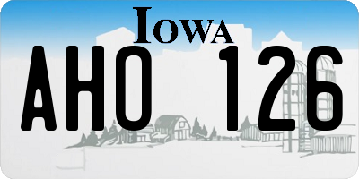 IA license plate AHO126