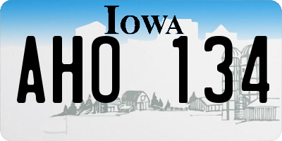 IA license plate AHO134