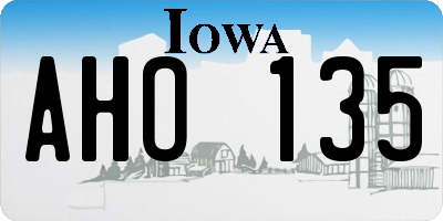 IA license plate AHO135