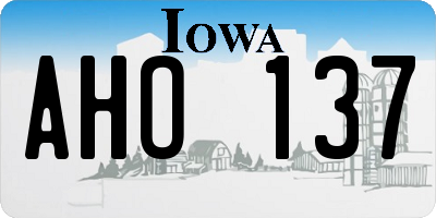 IA license plate AHO137