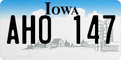IA license plate AHO147