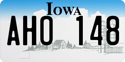 IA license plate AHO148