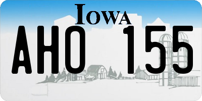 IA license plate AHO155