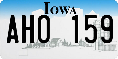 IA license plate AHO159