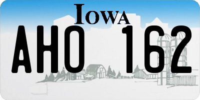 IA license plate AHO162