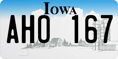 IA license plate AHO167