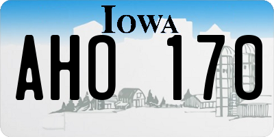 IA license plate AHO170