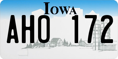 IA license plate AHO172