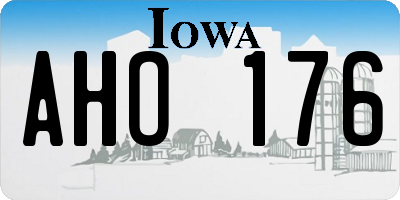 IA license plate AHO176