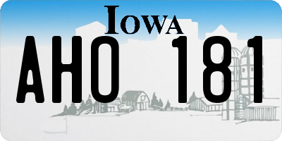 IA license plate AHO181