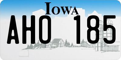 IA license plate AHO185