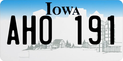 IA license plate AHO191
