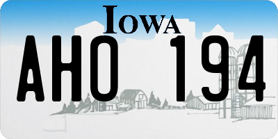 IA license plate AHO194