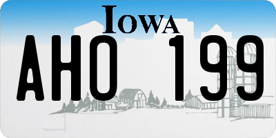 IA license plate AHO199