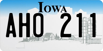 IA license plate AHO211