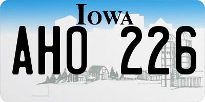 IA license plate AHO226