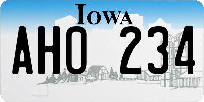 IA license plate AHO234
