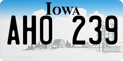 IA license plate AHO239