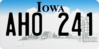 IA license plate AHO241