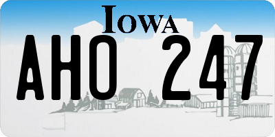 IA license plate AHO247
