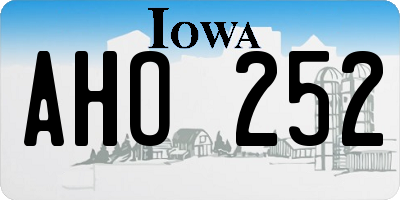 IA license plate AHO252