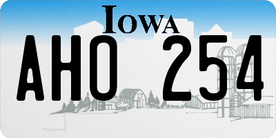 IA license plate AHO254