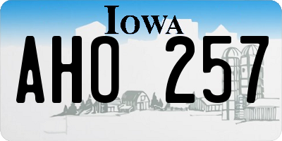 IA license plate AHO257