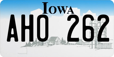 IA license plate AHO262