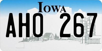 IA license plate AHO267
