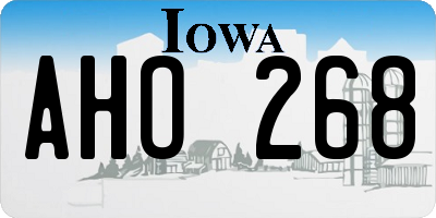 IA license plate AHO268