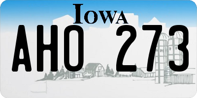 IA license plate AHO273