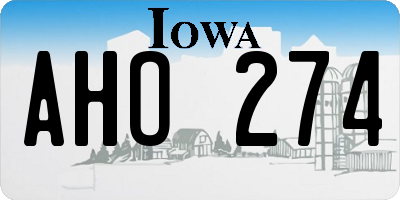 IA license plate AHO274