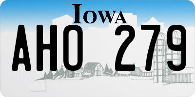 IA license plate AHO279