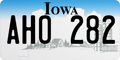 IA license plate AHO282