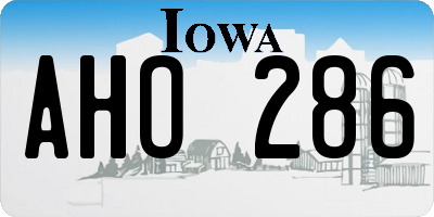 IA license plate AHO286