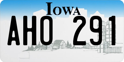 IA license plate AHO291