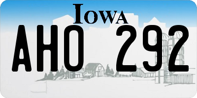 IA license plate AHO292