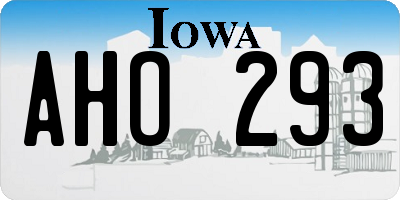 IA license plate AHO293