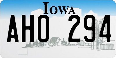 IA license plate AHO294