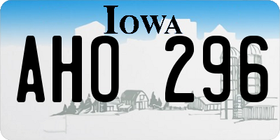 IA license plate AHO296