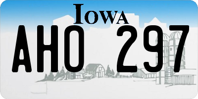 IA license plate AHO297