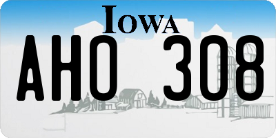 IA license plate AHO308