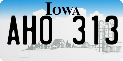 IA license plate AHO313