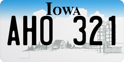 IA license plate AHO321