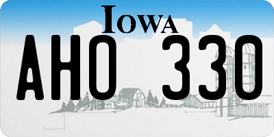 IA license plate AHO330