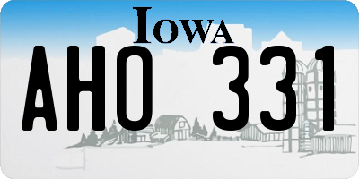 IA license plate AHO331