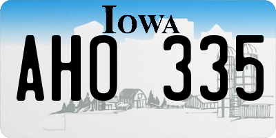IA license plate AHO335