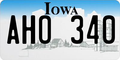 IA license plate AHO340