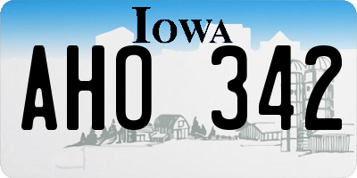 IA license plate AHO342