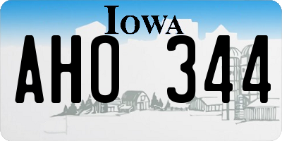 IA license plate AHO344